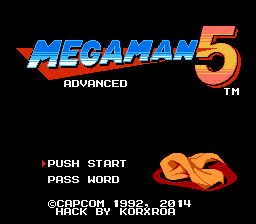Mega Man 5 - Advanced Edition Title Screen